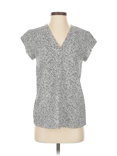 Pre-owned Hilary Radley Short Sleeve Blouse In Gray