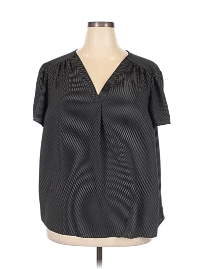 Pre-owned Hilary Radley Short Sleeve Blouse In Gray