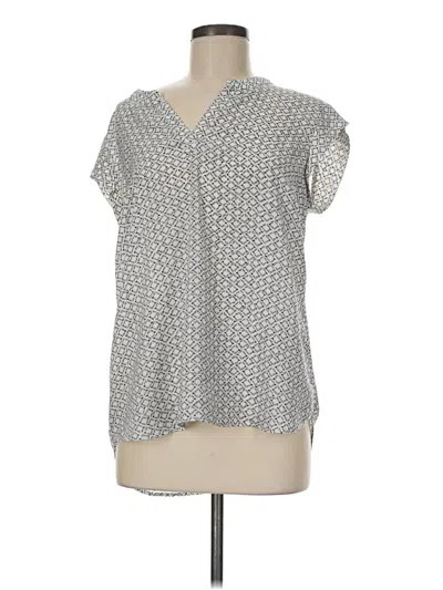 Pre-owned Hilary Radley Short Sleeve Blouse In Gray