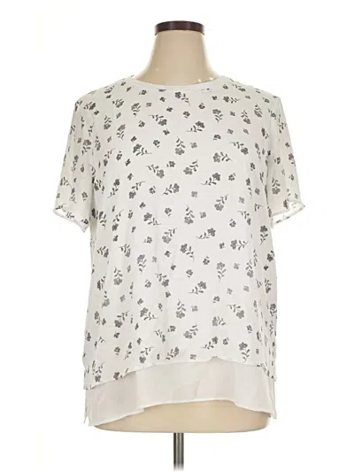 Pre-owned Hilary Radley Short Sleeve Blouse In Ivory