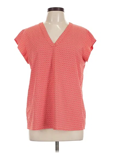 Pre-owned Hilary Radley Short Sleeve Blouse In Orange