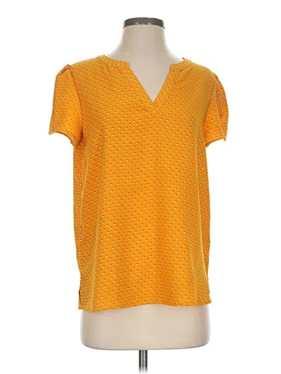Pre-owned Hilary Radley Short Sleeve Blouse In Yellow