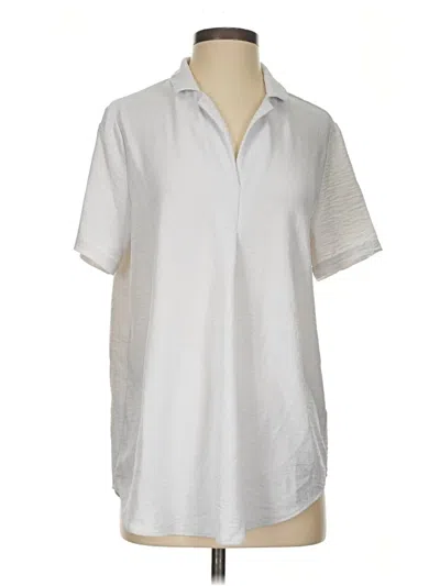 Pre-owned Hilary Radley Short Sleeve Polo Shirt In Silver