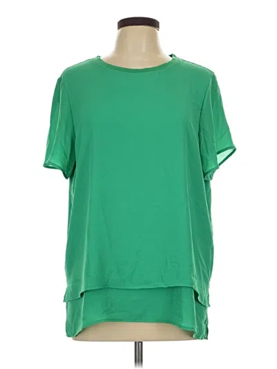 Pre-owned Hilary Radley Short Sleeve Top Green Crew Neck Tops