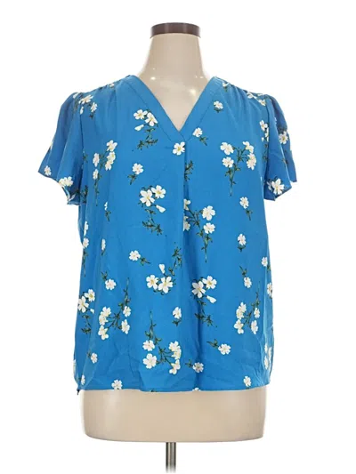 Pre-owned Hilary Radley Short Sleeve T-shirt In Blue