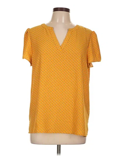 Pre-owned Hilary Radley Short Sleeve T-shirt In Yellow