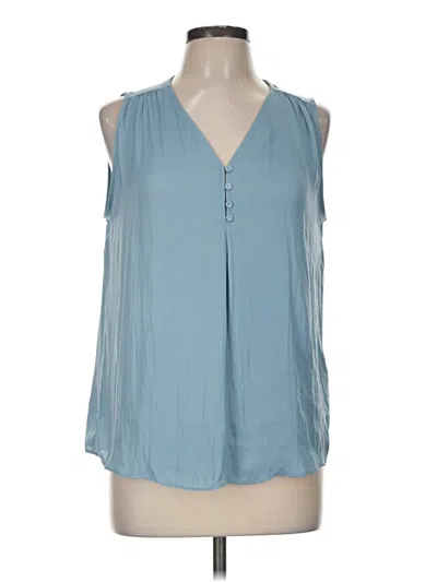 Pre-owned Hilary Radley Sleeveless Blouse In Blue