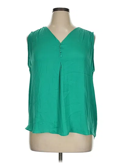 Pre-owned Hilary Radley Sleeveless Blouse In Green