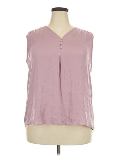 Pre-owned Hilary Radley Sleeveless Blouse In Pink