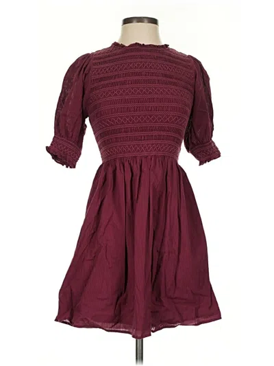 Pre-owned Hill House Casual Dress In Burgundy