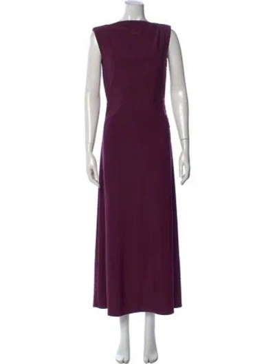 Pre-owned Hill House Home Bateau Neckline Long Dress In Purple