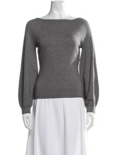 Pre-owned Hill House Home Bateau Neckline Sweater In Grey