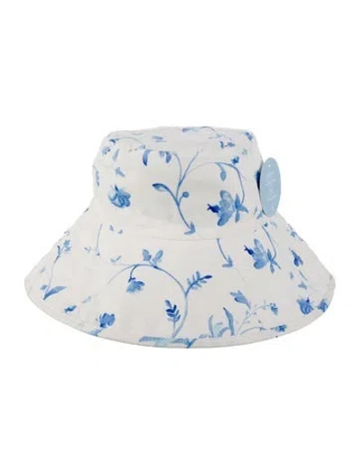 Pre-owned Hill House Home Botanical Sun Hat In White