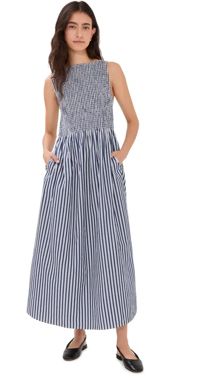 Hill House Home Cosima Nap Dress Navy Stripe