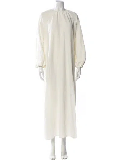 Pre-owned Hill House Home Crew Neck Long Dress In Neutral