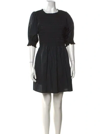 Pre-owned Hill House Home Crew Neck Mini Dress In Black