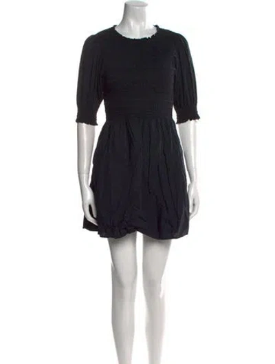 Pre-owned Hill House Home Crew Neck Mini Dress In Blue