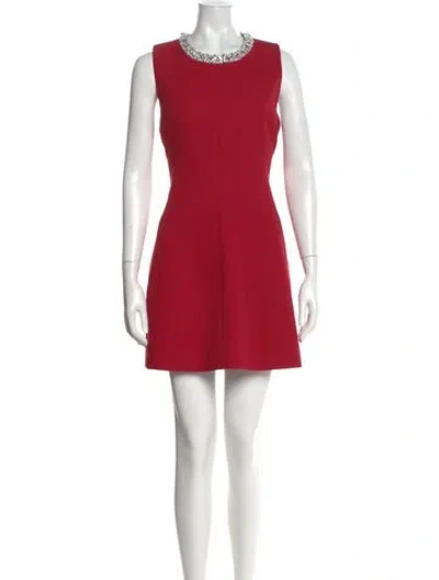 Pre-owned Hill House Home Crew Neck Mini Dress In Red