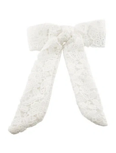 Pre-owned Hill House Home Crochet Bow Hair Clip W/tags In White