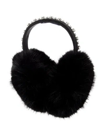Pre-owned Hill House Home Crystal-embellished Earmuffs In Black