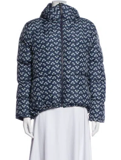 Pre-owned Hill House Home Floral Print Jacket In Blue