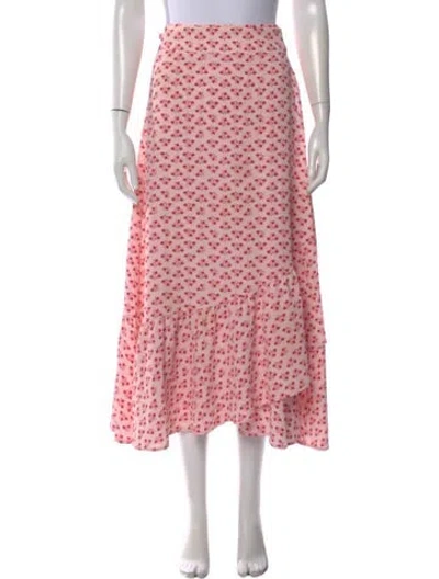 Pre-owned Hill House Home Floral Print Long Skirt In Pink