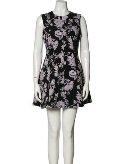 Pre-owned Hill House Home Floral Print Mini Dress In Gray