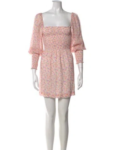 Pre-owned Hill House Home Floral Print Mini Dress In Pink