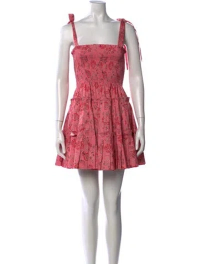 Pre-owned Hill House Home Floral Print Mini Dress In Pink