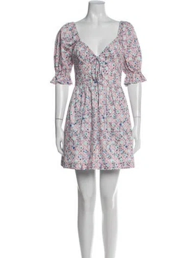Pre-owned Hill House Home Floral Print Mini Dress W/ Tags In Multi