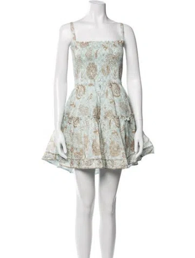 Pre-owned Hill House Home Floral Print Mini Dress W/ Tags In Purple