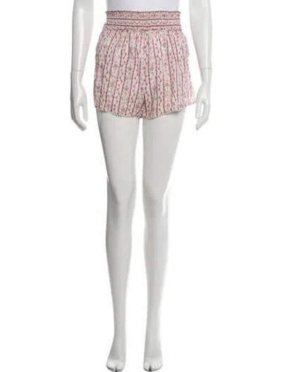 Pre-owned Hill House Home Floral Print Mini Shorts In Red