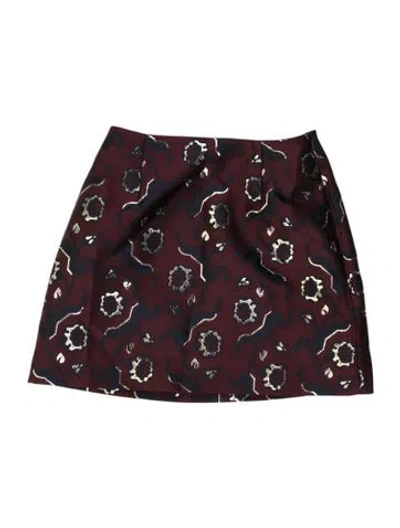 Pre-owned Hill House Home Floral Print Mini Skirt In Brown