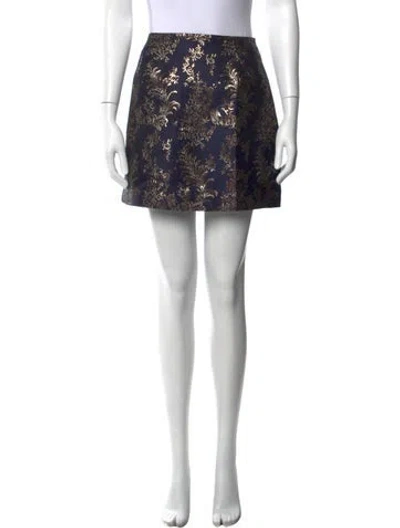 Pre-owned Hill House Home Floral Print Mini Skirt In Multi