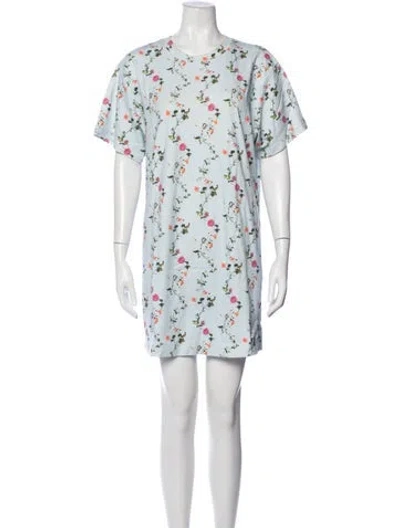 Pre-owned Hill House Home Floral Print Nightgown In Blue