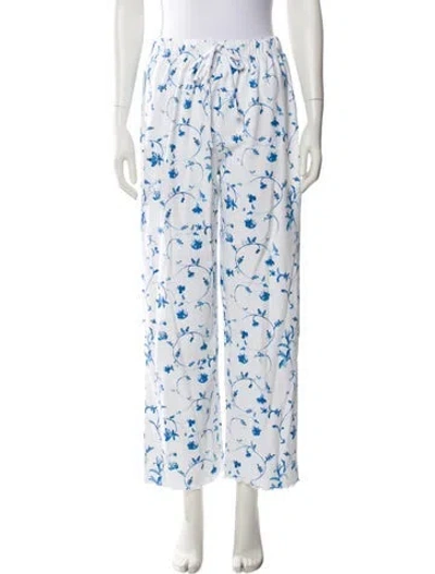 Pre-owned Hill House Home Floral Print Pajamas In White