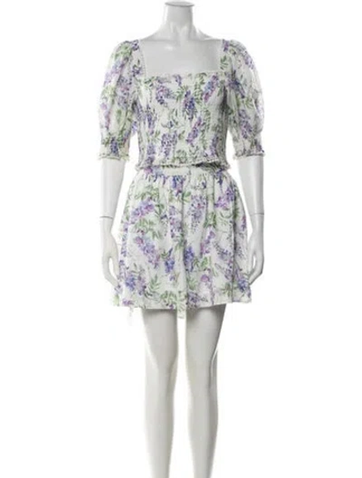 Pre-owned Hill House Home Floral Print Skirt Set In Multicolor