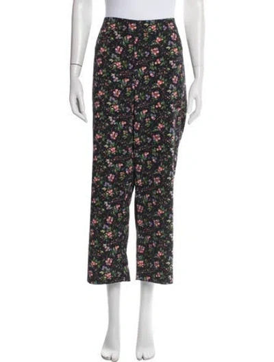 Pre-owned Hill House Home Floral Print Wide Leg Pants In Grey