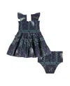 Hill House Home Girls' The Baby Ellie Nap Dress - Baby In Navy Floral Patchwork