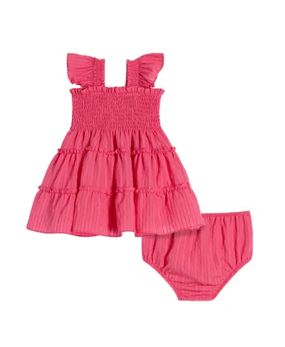 Hill House Home Girls' The Baby Ellie Nap Dress - Baby, Little Kid In Watermelon Tonal Seersucker