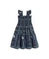 Hill House Home Girls' The Tiny Ellie Nap Dress - Little Kid, Big Kid In Navy Floral Patchwork