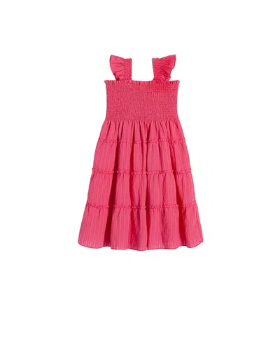 Hill House Home Girls' The Tiny Ellie Nap Dress - Little Kid, Big Kid In Watermelon Tonal Seersucker
