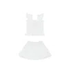 Hill House Home Girls' The Tiny Paz Nap Set - Baby In White Linear Swiss Dot