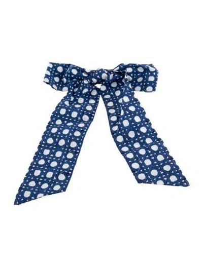 Pre-owned Hill House Home Hair Bow Accessory In Blue/white