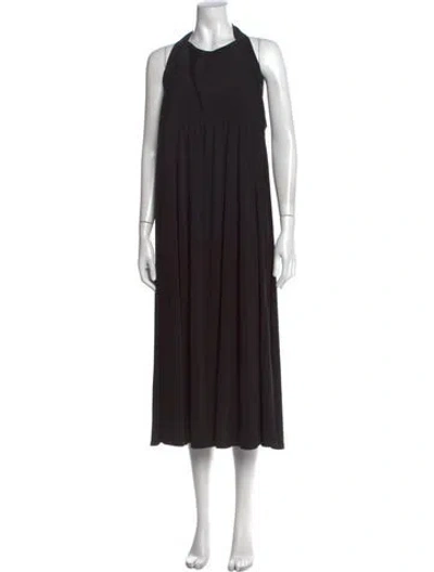 Pre-owned Hill House Home Halterneck Long Dress In Black