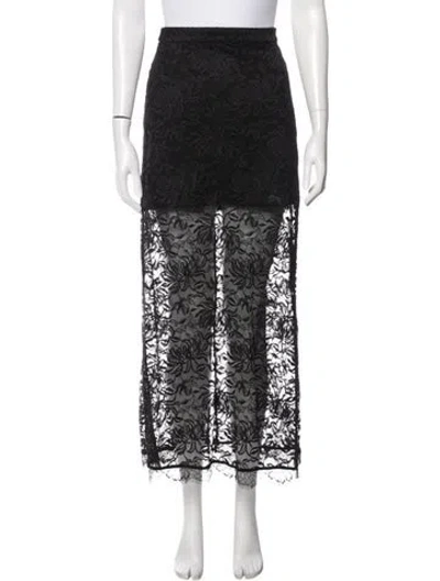 Pre-owned Hill House Home Lace Pattern Long Skirt In Black