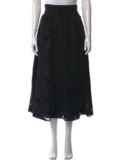 Pre-owned Hill House Home Lace Pattern Long Skirt In Black