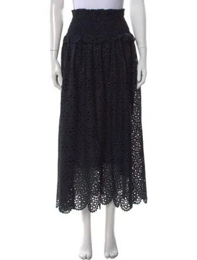 Pre-owned Hill House Home Lace Pattern Long Skirt In Blue