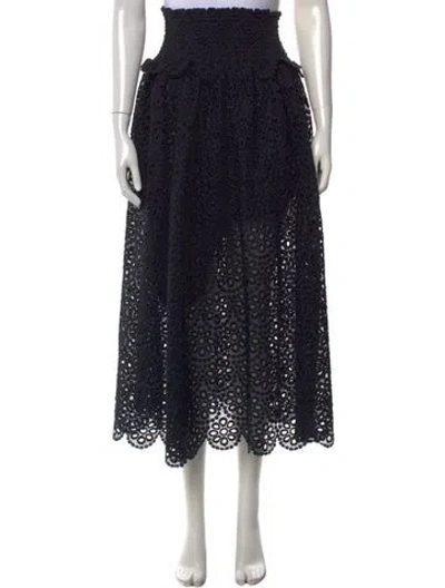 Pre-owned Hill House Home Lace Pattern Long Skirt In Blue