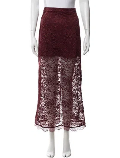 Pre-owned Hill House Home Lace Pattern Long Skirt In Red